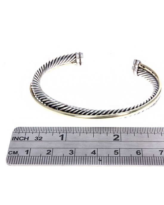 David Yurman Cable Crossover Cuff in Silver and Gold